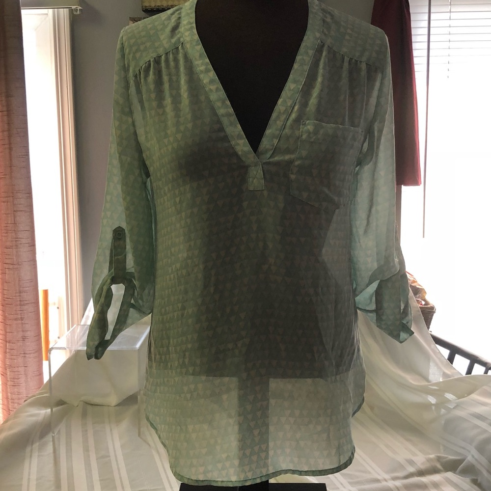Maurice sheer mint green blouse